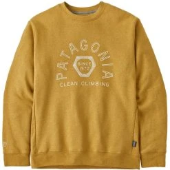 PATAGONIA CLEAN CLIMB HEX UPRISAL CREW SWEATSHIRT CABIN GOLD 23