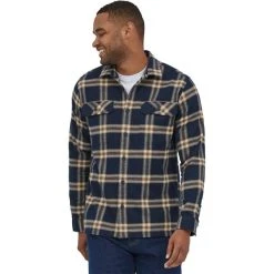 PATAGONIA M'S L/S ORGANIC COTTON MW FJORD FLANNEL SHIRT NORTH LINE NEW NAVY 23 -Volcom Boutique 9 110778 m s l s organic cotton mw fjord flannel shirt north line new navy 42400 noln 02