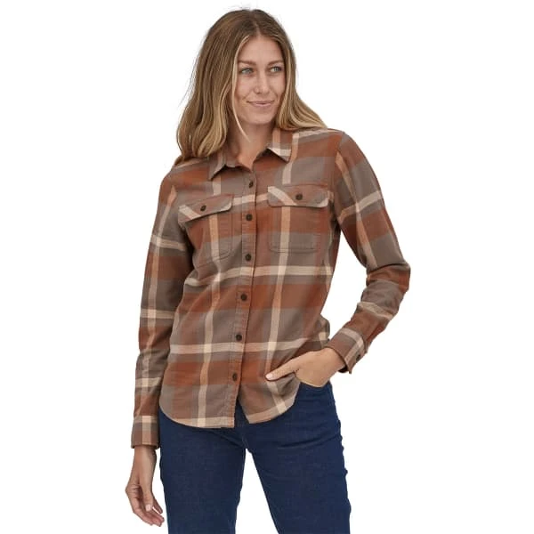 PATAGONIA W'S L/S ORGANIC COTTON MW FJORD FLANNEL SHIRT COMSTOCK: DUSKY BROWN 23 4 PATAGONIA W'S L/S ORGANIC COTTON MW FJORD FLANNEL SHIRT COMSTOCK: DUSKY BROWN 23 – Image 2