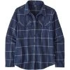 PATAGONIA W'S L/S ORGANIC COTTON MW FJORD FLANNEL SHIRT WOODLAND: NEW NAVY 23 -Volcom Boutique 9 110783 w s l s organic cotton mw fjord flannel shirt woodland new navy 42405 wlne 01