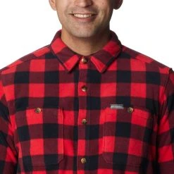 COLUMBIA FLARE GUN FLEECE OVER SHIRT MOUNTAIN RED CHECK 23 11 COLUMBIA FLARE GUN FLEECE OVER SHIRT MOUNTAIN RED CHECK 23 -Volcom Boutique 9 116896 1866624 613 04
