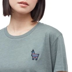 TENTREE W PERU EMBROIDERED LLAMA TSHIRT AGAVE GREEN 23 -Volcom Boutique 9 118043 tcw3502 1480 03