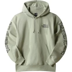 THE NORTH FACE MEN’S PRINTED HEAVYWEIGHT PULLOVER HOODIE TEA GREEN 23