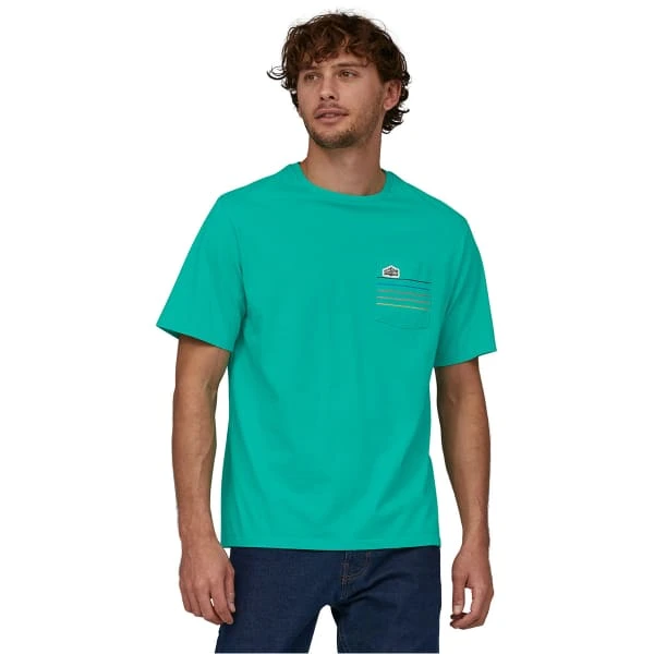PATAGONIA M'S LINE LOGO RIDGE STRIPE ORGANIC POCKET T-SHIRT FRESH TEAL 23 4 PATAGONIA M'S LINE LOGO RIDGE STRIPE ORGANIC POCKET T-SHIRT FRESH TEAL 23 – Image 2